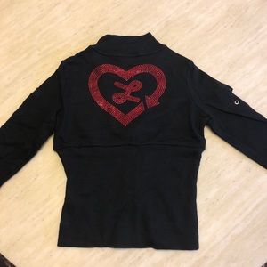 New Luxirie Crystal Logo Embellished Bomber Jacket